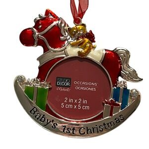 Baby's 1st Christmas Rocking Horse Ornament • Studio Décor • Red Bear Gifts Cute